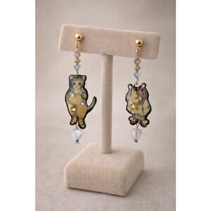 1989 Designs from the Deep Cat Earrings Stephanie Jarvis Dew Larry Petrash